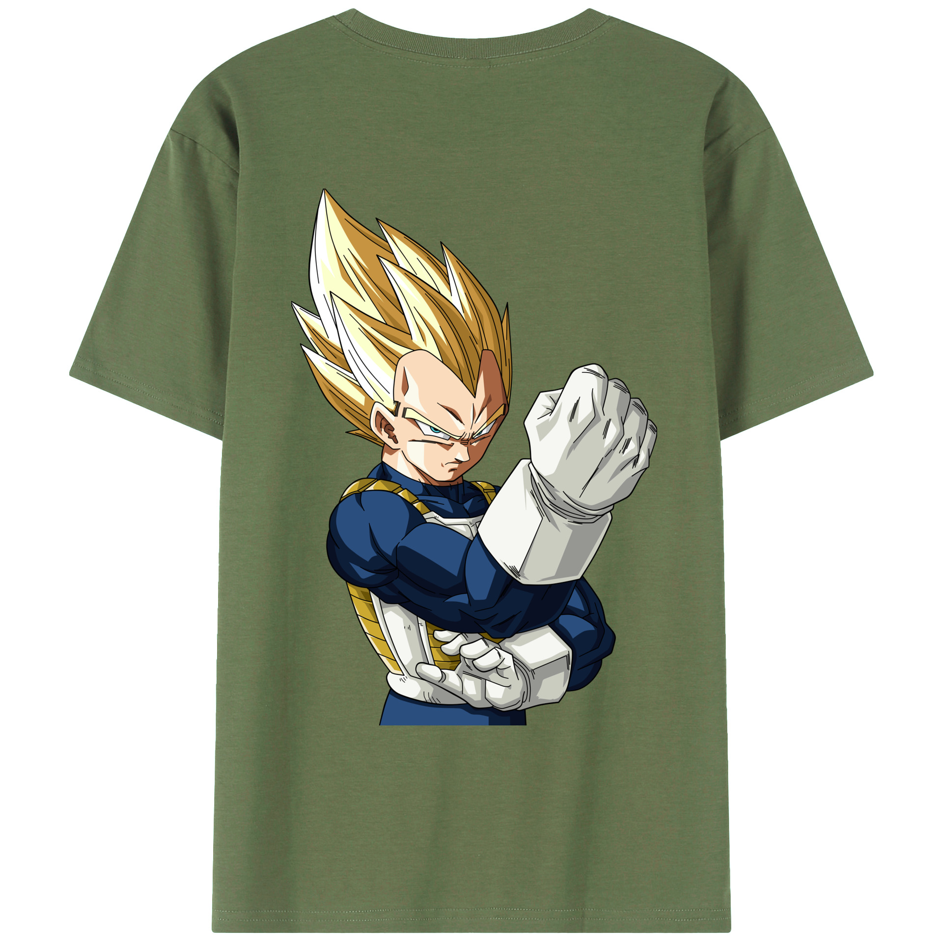（画像用） ドラゴンボール ベジータ四世（Bejīta Yonsei）DRAGON BALL Vegeta IV 綿100％ メンズ半袖Tシャツ（バックプリント） 通気性